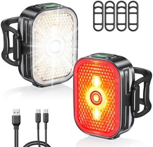 Viccux Bike Lights Set with Wide-Angle Reflectors, 8+6 Modes & Ultra-Light Bicycle Lights, IP65 Waterproof & Dual USB-C 1-2 Hrs Fast Charging Bike Headlight & Tail Light for Road Mountain Cycling