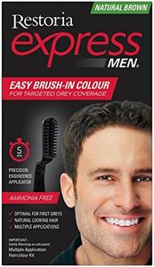 Restoria Express Brush-In Hair Colour, Grey Hair Coloring For Men, Restores You Natural Look- Natural Brown