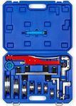 Wostore Ratcheting Tube Bender Kit with Reverse Bending Attachment, 1/4"-7/8" O.D. 7 Aluminum Alloy Heads, 90° Manual Pipe Bender for HVAC Refrigeration Hydraulic Copper Aluminum Tubing