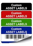 500 Personalised Custom Barcode Asset Tag Labels - 38mm x 20mm Permanent Synthetic PP Labels - Simply Choose a Colour, Add Text and Identify Numbers Required (P/NO. CALB1)