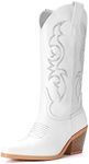 Platikly White Cowboy Boots for Wom