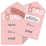 Big Dot of Happiness Bride Squad - Rose Gold Bridal Shower or Bachelorette Party Game Pickle Cards - Truth, Dare, Share Pull Tabs - Set of 12