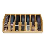 Belt Organizer 7 Slots Belt Organizers Belt Storage Box Display Box Bamboo Belt Racks for Men and Women