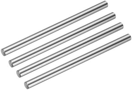 uxcell 4 Pcs Linear Motion Rod Shaft Guide 6mm x 100mm (0.236" x 3.94") Case Hardened Steel Chrome Plated, Metric Linear Rail Rod for 3D Printer, CNC Machine
