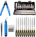 Nurdo Deburring Tool Kit Engraving Knife Carving Tool DIY 3D Printer Part 3D Model File Cutter Scraper Material Removal Tool with Chiseling Blade/Stencil Edge Blade/Fine Point Blade and More