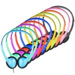 ZNXZXP Bulk Classroom Headphones 50 Pack for Students Kids School, Wholesale Headphones Class Set with 3.5mm Jack for Chromebook Laptop PC Computer(10 Mixed Colors)