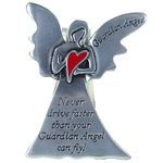 Cathedral Art (Abbey & CA Gift Angel Visor Clip, Never Drive Faster, 2-3/8-Inch, Metal, Silver