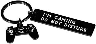 Funny Novelty Gift Do Not Disturb I'm Gaming Keychain Gamer Keyring for Teen Boys Mens Gamer Kids Sons Husbands Boyfriends Game Lovers Brother Womens Valentines Day Birthday Gifts for Him