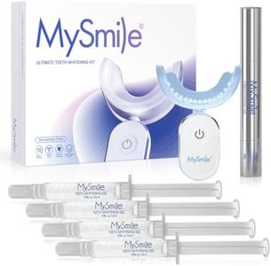 MySmile Deluxe 10 Min Teeth Whitening Kit with 28 LED Light, 35% Carbamide Peroxide Teeth Whitening Gel, Helps Remove Years of Stains from Coffee, Soda, Wines, Smoking, Food