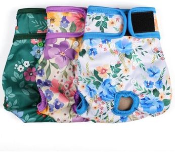 Dog Diapers Female- Reusable Diapers for Doggie in Heat - Highly Absorbent for Pet Incontinence with Adjustable Snaps Green, XXL