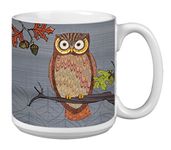 Tree-Free Greetings Extra Large 20-Ounce Ceramic Coffee Mug, Awesome Owls II Themed Paul Brent Art (XM29516)