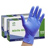 Comfy Package [200 Count] Blue Nitrile Gloves, Disposable Gloves - 4 Mil, Latex & Rubber Free, Non-Sterile Powder Free Gloves - Large