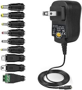 LEICKE Universal Power Supply 5V 2.4A, 6V 2A, 7.5V 2A, 9V 2A, 10V 2A, 12V 1.5A, 15V 1.5A, up to 22.5 Watt Charger for LED Strips, Smartphones, Tablets, Travel Power Supply, e.g. Philips Avent