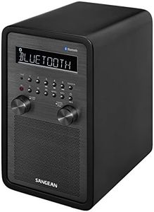 SANGEAN WR-50 AM/FM-RBDS/Bluetooth Wood Cabinet Table Top Radio Black