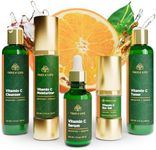 Tree of Life Beauty Vitamin C Brightening Complete (Pack of 5) Serum (1 Oz), Moisturizer Cream (1.7 Oz), Eye Gel (0.5 Oz), Toner (4 oz), Cleanser (4 oz), Renewing Face Dermatologist Tested Skin care