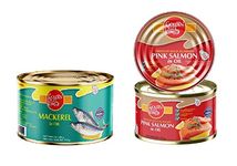 Golden Prize Mackerel in Oil, 200g and Pink Salmon in Oil, 140gm (Combo)