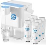 Frizzlife MD40 Electric Water Filter Dispenser with 6 Filters, 400 Gallon, NSF/ANSI 53&42&372, Reduce Lead, PFAS, 6 Months Filter Life Pitcher, Countertop Rechargeable Instant System