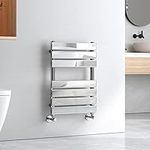 EMKE Heated Towel Rail 650 x 450 mm, Radiator Towel Rail Modern Designer Bathroom Towel Radiator, Flat Panel Heating Towel Warmers - Chrome