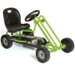 hauck Lightning, Green - Go Kart for Kids Age 4 to 8 up to 50 kg, Girls & Boy Ride-On Race Car with Rubber Tyres, Adjustable Seat, Handbrake, Sturdy Steel Frame