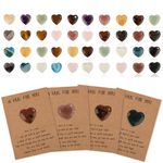 40pcs Pocket Hug Heart Tokens & 40pcs Greeting Cards, Pocket Hug Heart Natural Stones Crystal with Card Pocket Hug Token Inspirational Gifts Birthday Valentine's Day Present for Women Girls