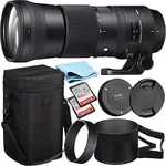 Sigma 150-600mm Nikon Telephoto Lens F/5-6.3 DG OS HSM Bundle with Sigma Lens 150-600 mm, Front and Rear Caps, Lens Hood, Lens Case, 2X 64GB SanDisk Memory Cards (7 Items) - DSLR Nikon Camera Lenses