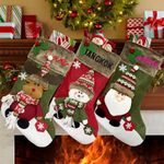 Personalized Christmas Stockings,Embroidered 3D Plush Custom Christmas Stocking with Name,18" Large Monogrammed Customized Xmas Stockings for Family,Christmas Holiday Party Decor,1 Pc