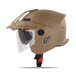 Steelbird Sbh-23 Gt Plus Open Face Isi Certified Motorcycling Helmet With Inner Sun Shield (Medium 580 Mm, Dashing Desert Storm)