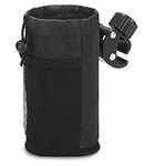 Motorcycle Cup Holder, Adjustable Oxford Fabric Drink Cup Can Holder with Drain and Alligator Clip for Boat Stroller Wheelchair Walker Bike ATV Marine Scooter Camper Chair, 600D Oxford Fabric, Black