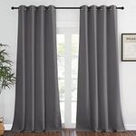 NICETOWN Blackout Blind for Living Room (Grey Color) Window Drape Energy Efficient Curtain Panel Home Decoration, W52 x L95 Inch, 8 Grommets/Rings Top, Single Piece