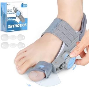 VEVARUN Bunion Corrector for Women Men: Big Toe Straightener Bunion Fix with Adjustable Knob-Orthopedic Bunions Splint Brace Toe Alignment Correction for Hallux Valgus Pain Relief Day/Night 1PCS (Grey)