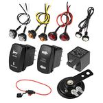 Motoforti Universal Street Legal Kit with Turn Signal Light Rocker Switch Flasher Relay Fuse Line LED Lights for Polaris RZR ATV UTV Turn Signal Kit