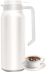 InciFuerza 50 Oz Stainless Steel Thermal Carafe – 1.5L Double Walled Vacuum Insulated Coffee Dispenser, Heat Retention Water Pitcher for Home, Office, Outdoor, Restaurant (White)