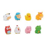 Munchkin Floating Farm Animal Themed Rubber Bath Squirt Toys for Baby, Pack of 8