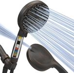 SparkPod 10-Mode Filtered Shower Head with Hose - 5" High Pressure Shower Heads with Filter - Handheld Shower Head Filter with Built-in Power Jet, Stainless 6ft Hose and Bracket (Oil-Rubbed Bronze)