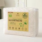 Luxury Quilted Organic Cotton Mattress Pad Protector Full - Certified Organic Cotton - Waterproof Hypoallergenic Breathable Mattress Pad Cover - Premium 380 GSM Comfort - Allergy Shield Topper