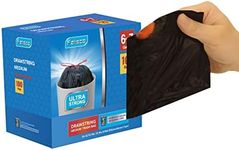 Feisco 6-7 Gallon Black Trash Bag,Medium Drawstring Garbage Bag Trash Can Liner,100 Counts,0.67 Mil