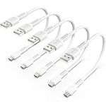 Short Micro USB Cable 1ft, 5 Pack A
