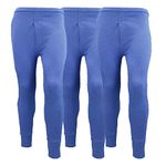 Pack of 3 Mens Thermal Underwear Trousers Long Johns Base Layer Extreme Hot Brushed Inside Ultra Soft Trousers Leggings Pants Blue