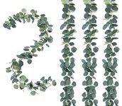 4 Pack Artificial Eucalyptus Garland,Faux Silk Eucalyptus Leaves Hanging Vines Garland Greenery Decor for Party,Home,Wedding Backdrop Arch,Wall,Office