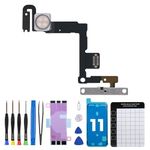 DGSCSMY for iPhone 11 Power Button Flash Light Flex Cable Replacement OEM Fix On/Off Control Microphone Flashlight Switch Assembly Metal Bracket for iPhone11 with Repair Tools Kit A2111 A2223 A2221