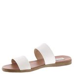 Steve Madden Women's Dual Flat Sandal, White Croco, 7.5