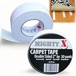 Mighty "X" Indoor Rug / Carpet Tape Double Sided 30 Yards x 2 Inches - Extra Thick - Heavy Duty by iPrimio