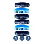 Inkstone (6-pack) Autism Awareness Bracelets - Bulk Pack of 6 Silicone Rubber Wristbands to Symbolize Hope, Love, Acceptance and Support - Autism Gifts and Accessories…, Pack of 6 bracelets, Silicone