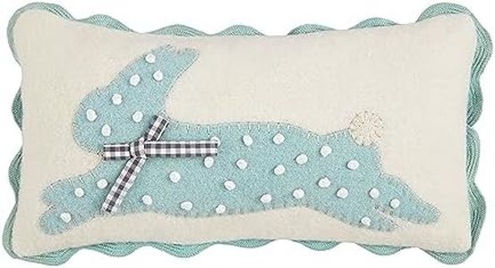 Mud Pie Easter Mini Pillow, 12" x 6", Jumping Bunny