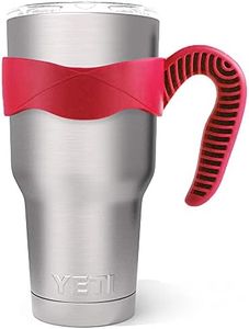 ALIENSX Tumbler Handle for YETI Rambler Cup, Anti Slip Travel Mug Grip Cup Holder for Stainless Steel Tumblers, Yeti, Ozark Trail, Rtic,Sic and More Tumbler Mugs BPA Free (RED, 30OZ)