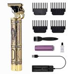 Golden Trimmer Buddha Style Trimmer, Professional Hair Clipper, Adjustable Blade Clipper, Hair Trimmer and Shaver For Men, Retro Oil Head Close Cut Precise Hair Trimming Machine 1 Trimmer, 1 Comb,