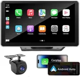 Apple Carplay Wireless Portable Touchscreen Car Stereo Bluetooth Voice Control 7" Apple Car Play & Android Auto Car Audio HD Screen with 1080p Backup Camera GPS Navigation/Mirror Link Fits All Cars