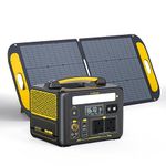 VTOMAN Jump 600X Portable Power Station with 1 * 110W Solar Panel - 600W/299Wh LiFePO4 Battery Solar Generator with 600W Constant-Power, PD 60W Type-C, Capacity Expandable for Camping, Home Backup