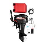 HANGKAI 18HP Outboard Motor, 2 Stroke Fishing Boat Engine Water Cooling 246CC Heavy Duty Marine with CDI Ignition System Water, 5000-6000 r/min