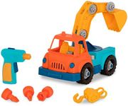 Battat Wonder Wheels by – Take-Apart Crane Truck – Toy Crane Truck with Drill for Kids Aged 3 Years and Up (31pc)